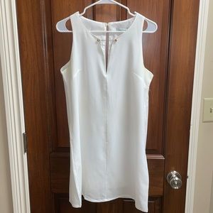 White Dress with Gold Accent